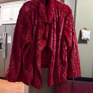 Chic Red Teddy Jacket for Women